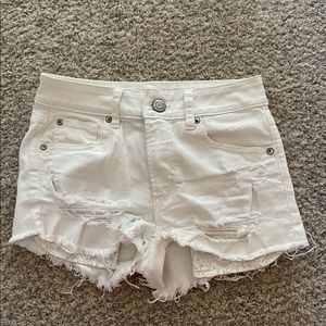 American eagle white denim shorts